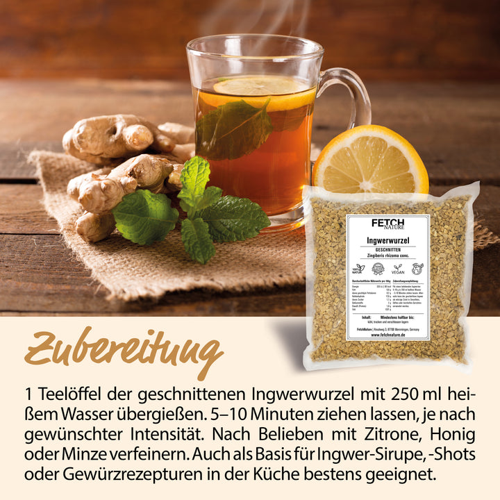 Ingwer geschnitten