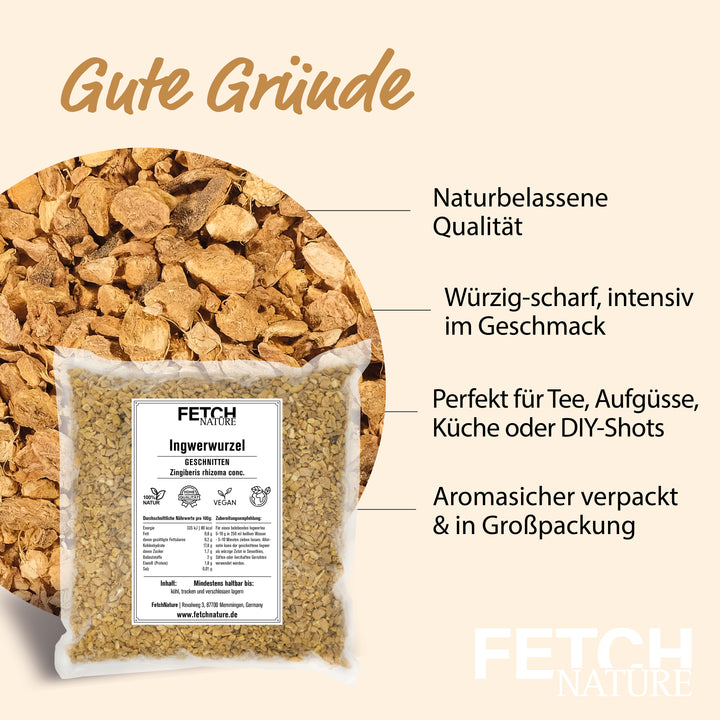 Ingwer geschnitten